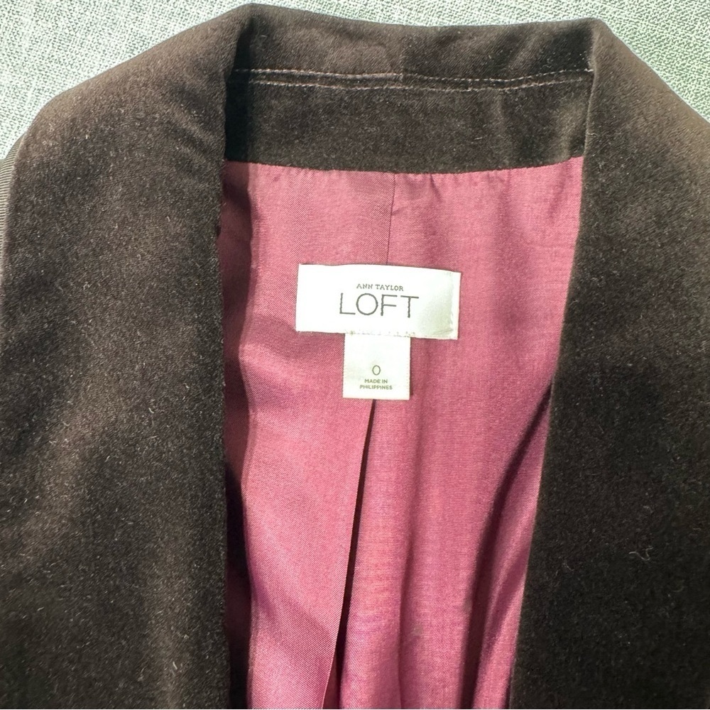 Ann Taylor LOFT Velvet Blazer Jacket One Button Size 0 - Picture 11 of 12